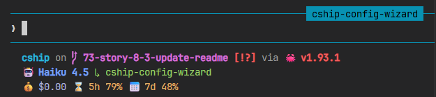 Tokyo Night cship statusline